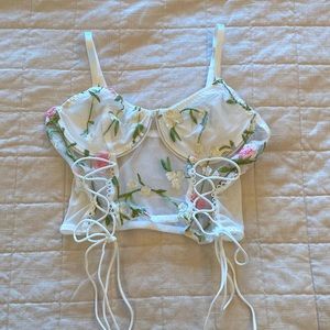 Cropped Floral Tank Top